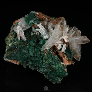 NEW PRODUCTION! Baryte on Malachite Cluster, Shangulowé Mine, Kambove, Haut-Katanga, DR Congo