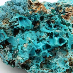 Shattuckite, Dioptase and Chrysocolla on Azurite, Tantara Mine, Congo