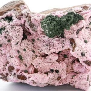 Kolwezite on Pink Cobaltoan Calcite, Mashamba West, DRC