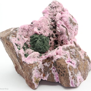 Kolwezite on Pink Cobaltoan Calcite, Mashamba West, DRC