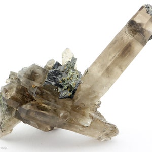 Aegerine and Quartz on Feldspar, Zomba Mnt, Malawi