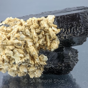 Cleavelandite on Black Tourmaline Cluster, Erongo Mnt, Namibia