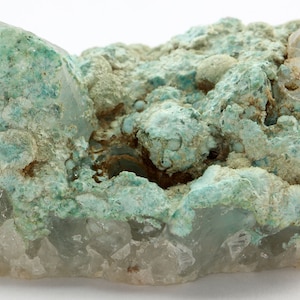 Acicular Shattuckite on Quartz Cluster, Tantara Mine, Congo