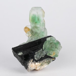 Fluorite on Schorl, Erongo Mountains, Karibib Constituency, Erongo Region, Namibia