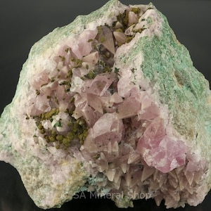 Kolwezite on Cobaltoan Calcite Scalenohedrons, Kolwezi Mining District, DR Congo