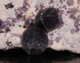 マトリックス内の紫色の蛍石、ノールドエワー、オレンジ川、ナミビア