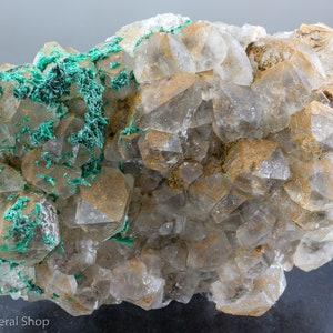 Acicular Malachite on Quartz, Tantara Mine, Shinkolobwe, Congo
