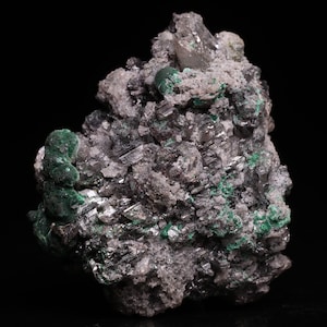 Cerussite on Malachite, Tsumeb Mine, Namibia