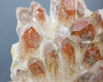 Red Hematite Phantom Included Quartz Cluster, Orange River Area, Northern Cape, South Africa