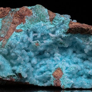 Quarz drusey auf Chrysocolla mit Malachit, Tenke Fungurume Mine, Kinshasa, DR Kongo