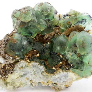 Cuboctahedron Green Fluorite With Quartz, Erongo Mnt, Namibia