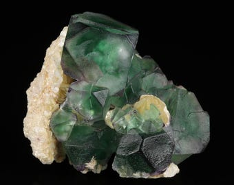 Fluorite on Muscovite, Erongo Mountains, Karibib Constituency, Erongo Region, Namibia