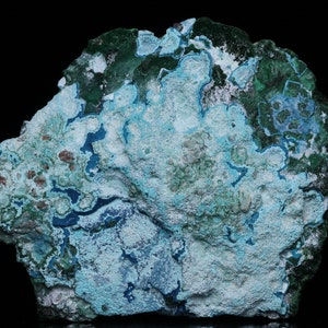 Shattuckite and Malachite Cluster, Mashamba West Mine, Katanga, DR Congo
