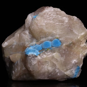 Shattuckite on Quartz Matrix, Kaokoveld Region, Namibia