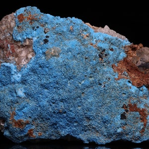 Calcite on Shattuckite on Matrix, Tantara Mine, Congo
