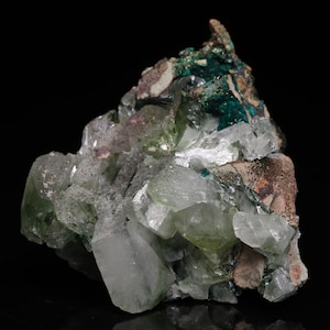 NEW PRODUCTION.Baryte on Malachite Matrix, Shinkolobwe Mine, Katangs, DR Congo