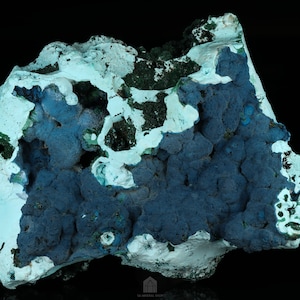 Malachite on Shattuckite with Chrysocolla, Tantara Mine, Congo