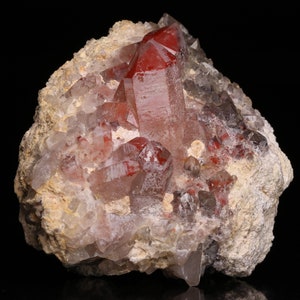 Red Hematite in Quartz on Matrix, Orange River Area, Karas Region, Namibia