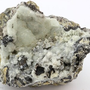 Smithsonite and Quartz Drusey, Mine Skorpion, Région de Karas, Namibie