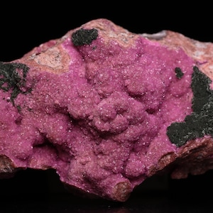 Kolwesite on Cobaltoan Calcite on Matrix, Tenke Fungurume Mine, Kinshasa, DR Congo