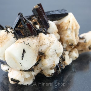 Aegirine on Feldspar Crystal Cluster, Zomba Mnt, Malawi