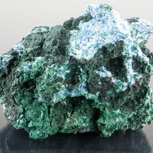 Velvet Silvery Shattuckite and Malachite Cluster, Tantara Mine, Congo
