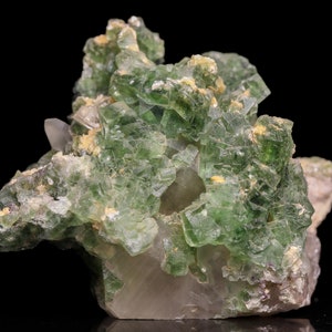Muscovite and Fluorite on Quartz , Erongo Mnt Region, Namibia