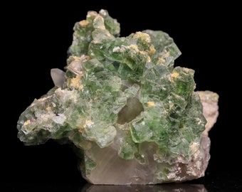Muscovite and Fluorite on Quartz , Erongo Mnt Region, Namibia