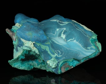 Malaquita sobre Cornetita con Malaquita y Crisocola, L'Etoile du Congo(Estrella del Congo), Katanga RDC