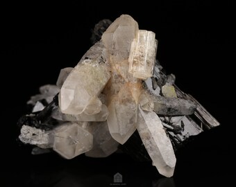 Beryl on Quartz on Schorl, Erongo Mnt Region, Namibia