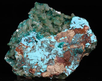 NEW PRODUCTION.Baryte on Malachite Matrix, Shinkolobwe Mine, Katangs, DR Congo
