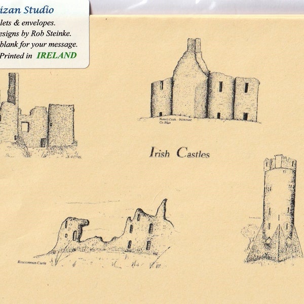 Notelets - Irish Castles. Packs of 5.  Direct from the Irish based artist Rob Steinke