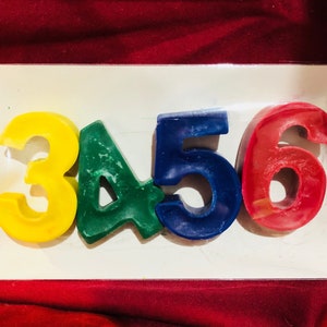 Handmade Numbered Crayons, (Custom Number Party Favors, Classroom Gifts, Stocking Stuffers)