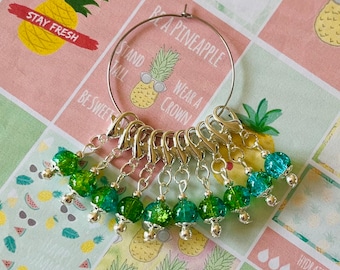 PINEAPPLE PUNCH Stitch markers, keyrings for crochet & knitting