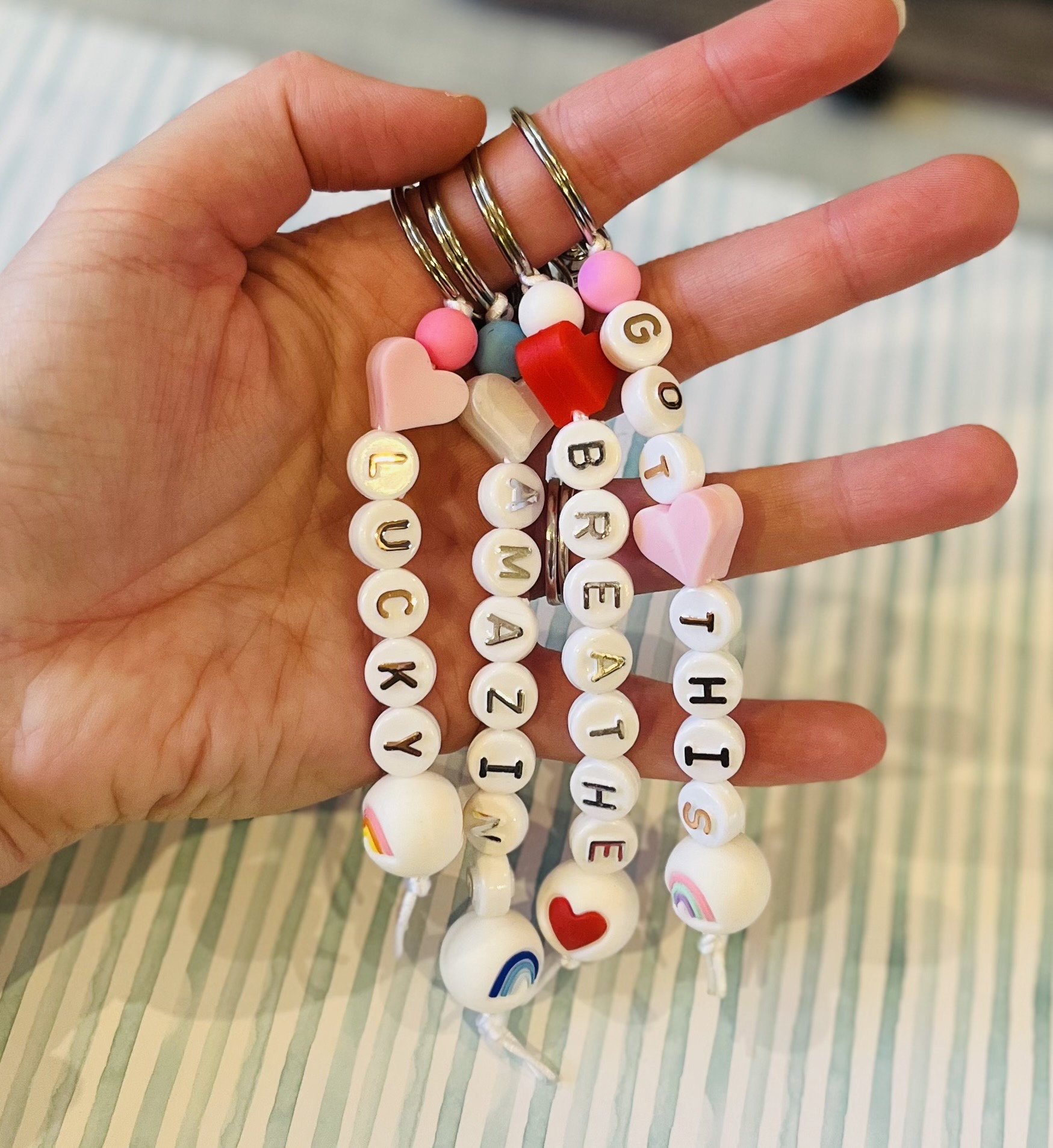 POSITIVE AFFIRMATION MENTAL Health Word Bead Keyrings - Etsy
