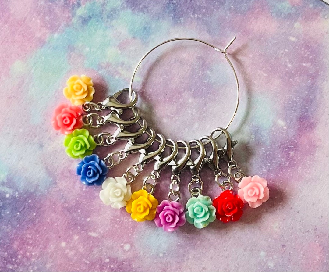 ROSES Stitch Markers, Keyrings for Crochet & Knitting - Etsy