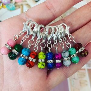 PRETTY GEMS Stitch markers, keyrings for crochet & knitting image 3