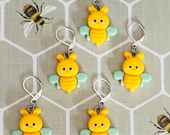 HONEY BEE Stitch Marker, keyring for crochet & knitting