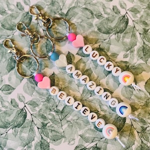 POSITIVE AFFIRMATION MENTAL Health Word Bead Keyrings - Etsy