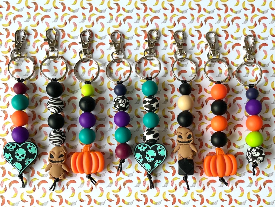 Theme Key Rings HALLOWEEN THEME KEYRINGS, Silicone Bead Keyring - Etsy