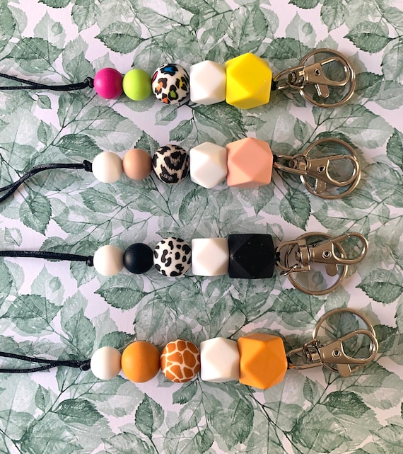 ANIMAL PRINT LANYARD Teacher Lanyard Beaded Lanyard Badge Etsy