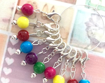 GUMBALLS stitch markers - Stitch markers/keyrings for crochet & knitting