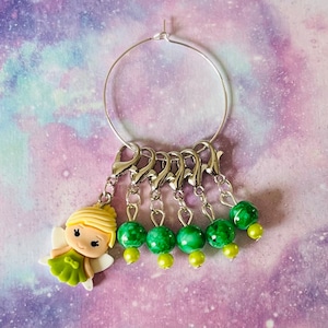 TINKER FAIRY stitch markers, keyrings for crochet & knitting, Princess Collection