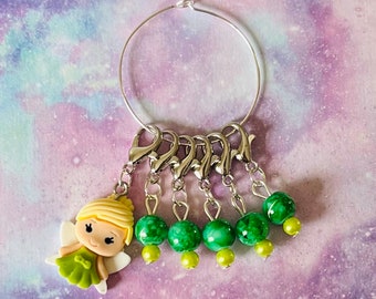 TINKER FAIRY stitch markers, keyrings for crochet & knitting, Princess Collection