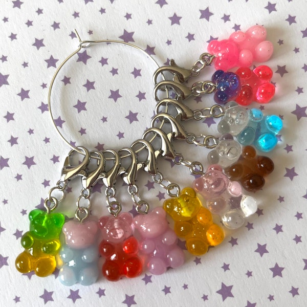 GUMMY BEARS Stitch markers, keyrings for crochet & knitting