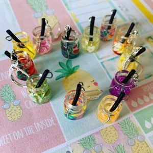 FRUIT COCKTAIL Stitch markers, keyrings for crochet & knitting image 1