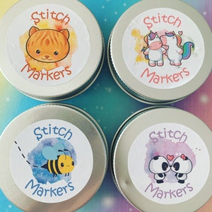 STITCH MARKER TIN for stitch markers/ keyrings for crochet & knitting