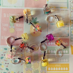 FRUIT COCKTAIL Stitch markers, keyrings for crochet & knitting image 3
