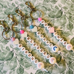 POSITIVE AFFIRMATION MENTAL Health Word Bead Keyrings - Etsy