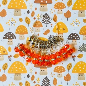 AUTUMN GLOW Stitch markers, keyrings for crochet & knitting